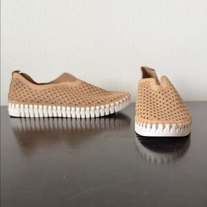 Ilse Jacobsen Tan Perforated Sneakers